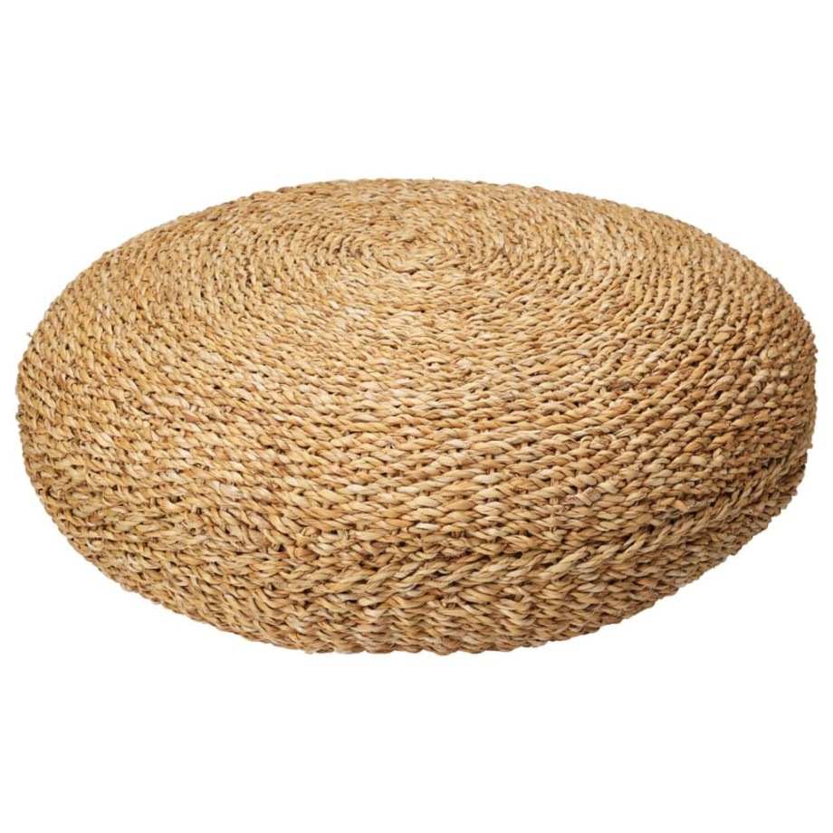 Home&Styling Poef rond Ø58x20 cm zeegras naturel afbeelding 1