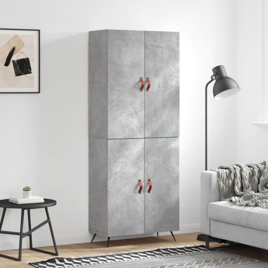 vidaXL Hoge kast 69,5x34x180 cm bewerkt hout betongrijs vidaXL Hoge kast 69,5x34x180 cm bewerkt hout betongrijs afbeelding 1