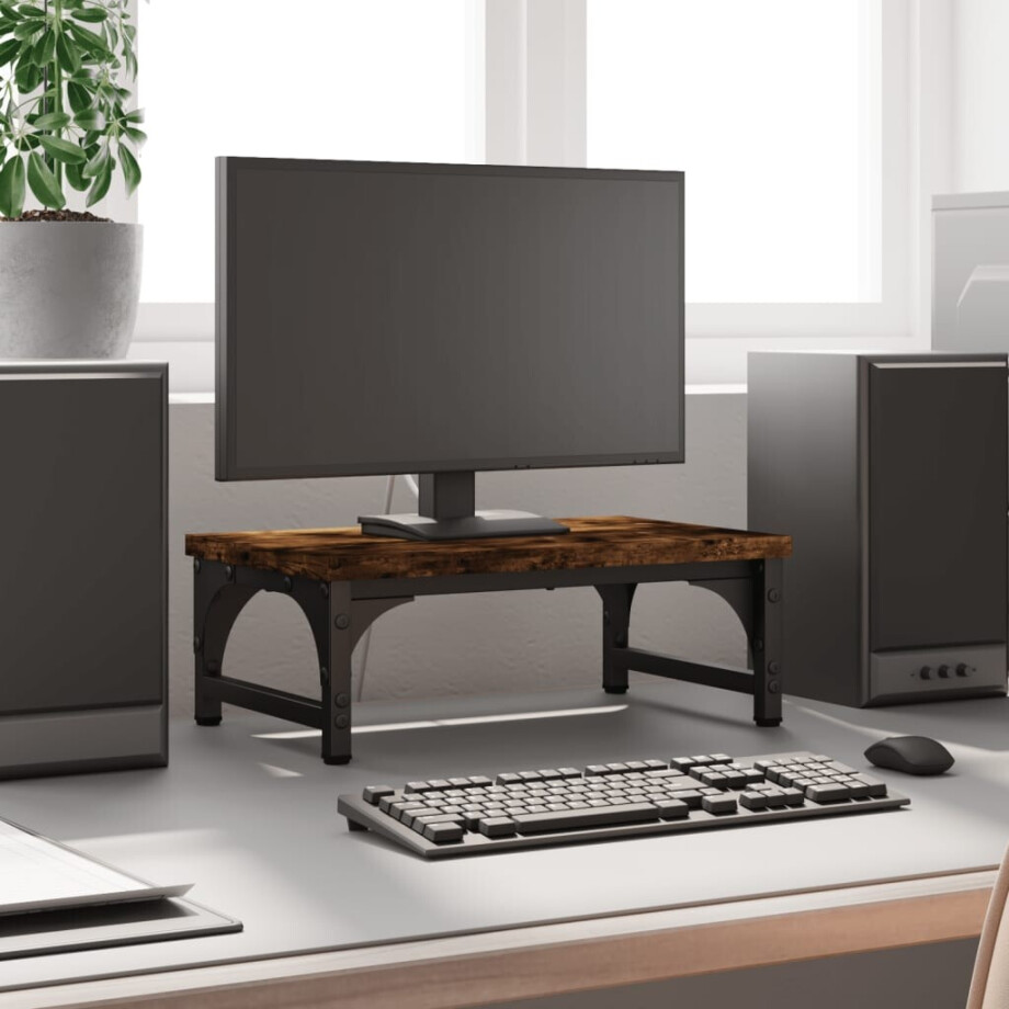 vidaXL Monitorstandaard 37x23x14 cm bewerkt hout gerookt eikenkleurig vidaXL Monitorstandaard 37x23x14 cm bewerkt hout gerookt eikenkleurig afbeelding 1