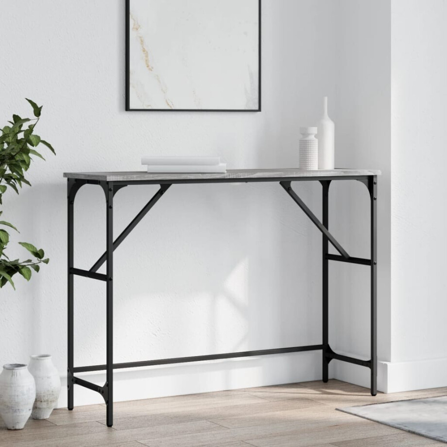 vidaXL Wandtafel 100x32x75 cm bewerkt hout grijs sonoma eikenkleurig vidaXL Wandtafel 100x32x75 cm bewerkt hout grijs sonoma eikenkleurig afbeelding 1