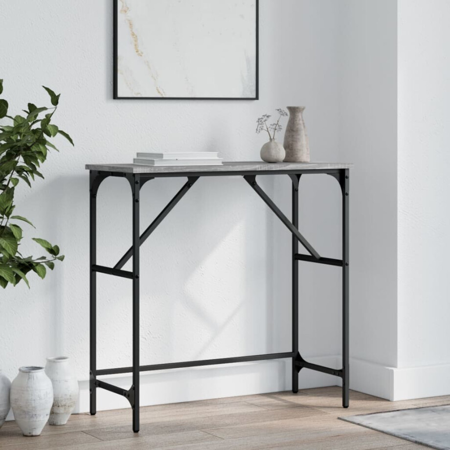 vidaXL Wandtafel 75x32x75 cm bewerkt hout grijs sonoma eikenkleurig vidaXL Wandtafel 75x32x75 cm bewerkt hout grijs sonoma eikenkleurig afbeelding 1