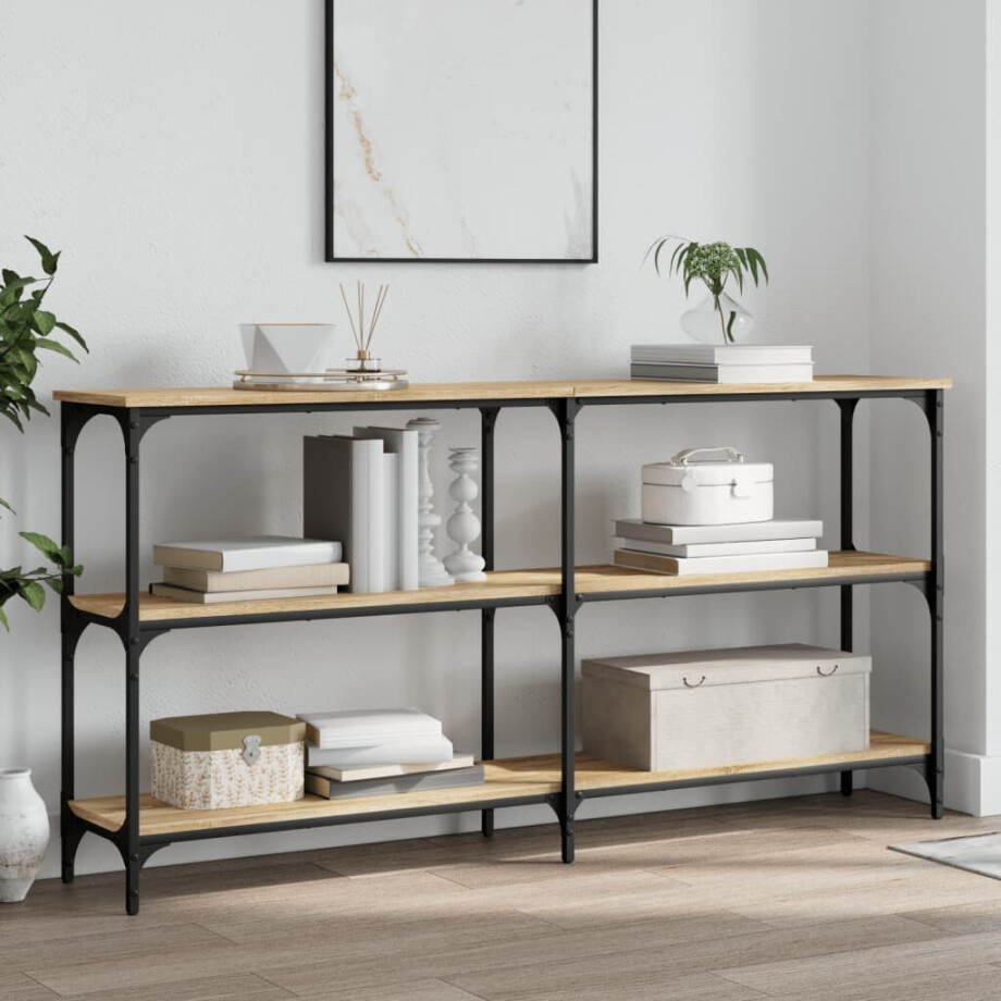 vidaXL Wandtafel 150x29x75 cm bewerkt hout sonoma eikenkleurig vidaXL Wandtafel 150x29x75 cm bewerkt hout sonoma eikenkleurig afbeelding 1