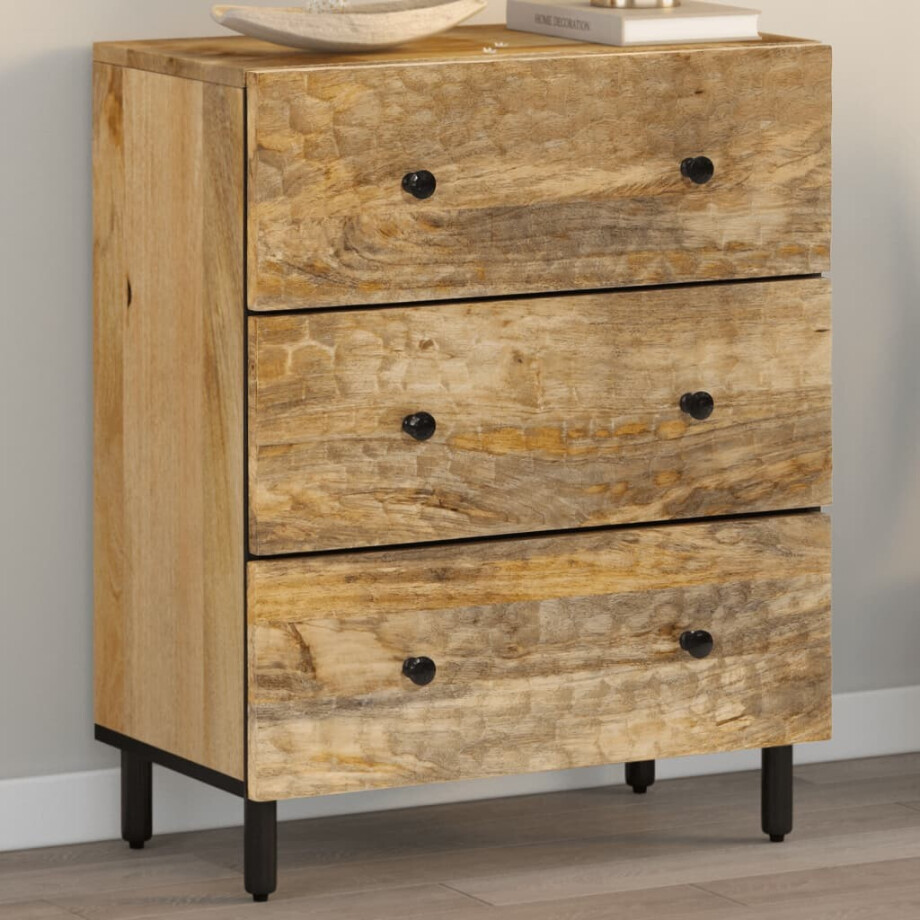 vidaXL Bijzetkast 60x33x75 cm massief mangohout afbeelding 1