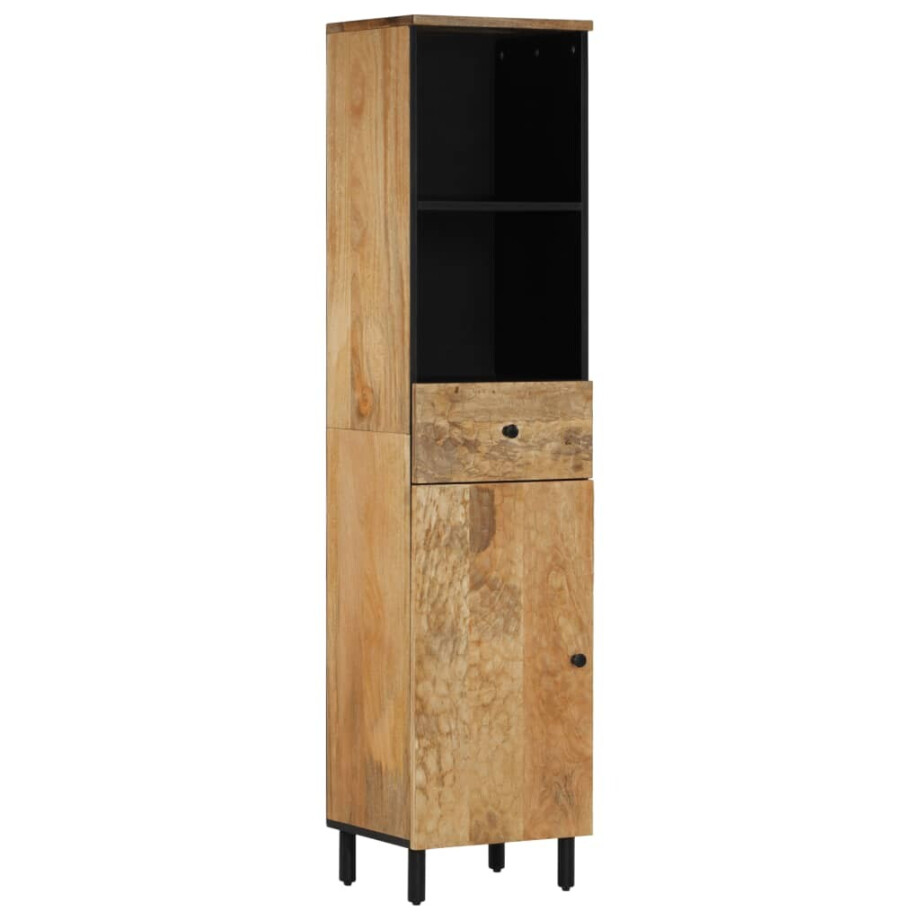 vidaXL Badkamerkast 38x33x160 cm massief mangohout vidaXL Badkamerkast 38x33x160 cm massief mangohout afbeelding 1