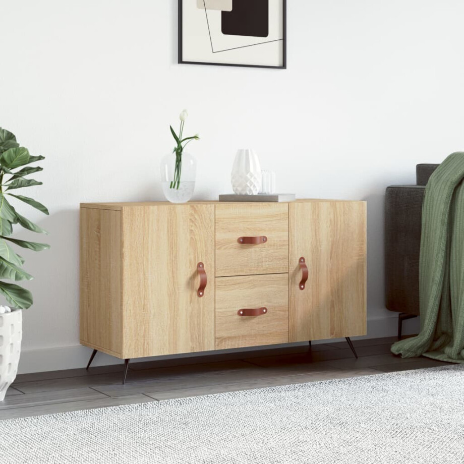 vidaXL Dressoir 100x36x60 cm bewerkt hout sonoma eikenkleurig vidaXL Dressoir 100x36x60 cm bewerkt hout sonoma eikenkleurig afbeelding 1