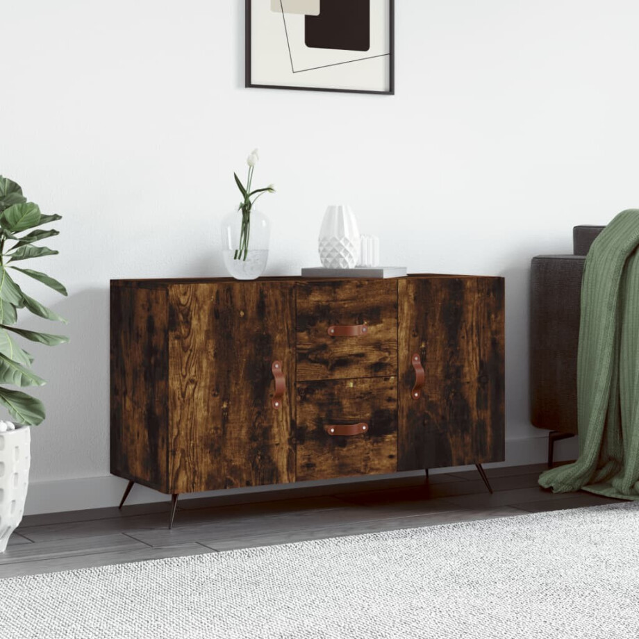 vidaXL Dressoir 100x36x60 cm bewerkt hout gerookt eikenkleurig vidaXL Dressoir 100x36x60 cm bewerkt hout gerookt eikenkleurig afbeelding 1