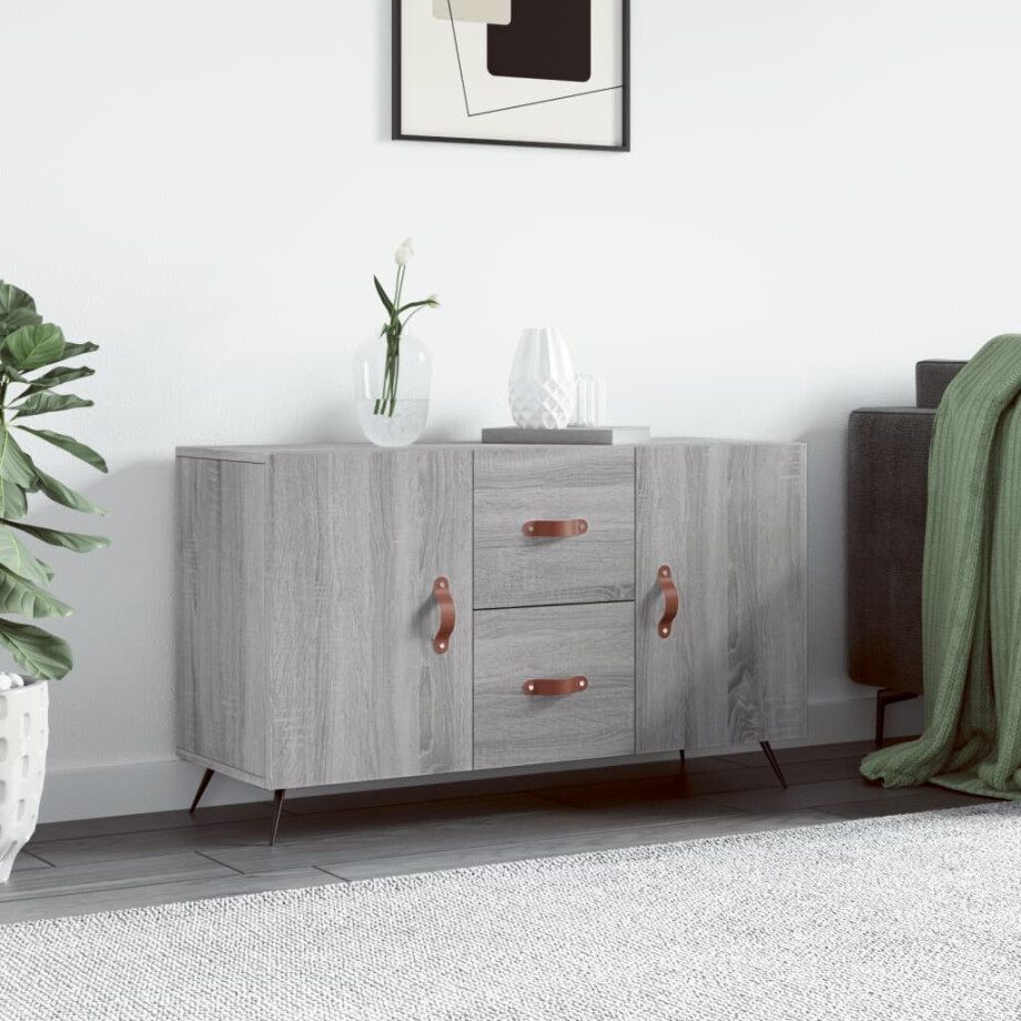 vidaXL Dressoir 100x36x60 cm bewerkt hout grijs sonoma eikenkleurig afbeelding 1