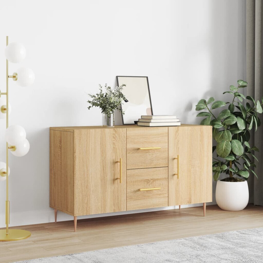 vidaXL Dressoir 100x36x60 cm bewerkt hout sonoma eikenkleurig afbeelding 1