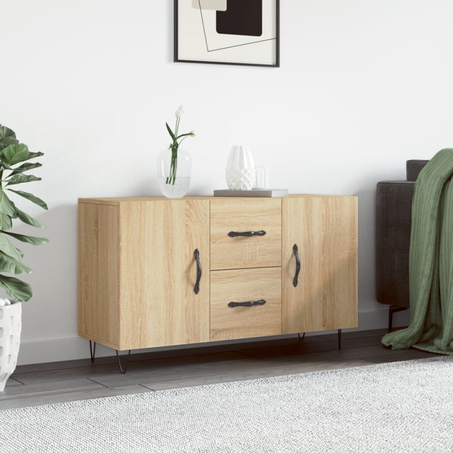 vidaXL Dressoir 100x36x60 cm bewerkt hout sonoma eikenkleurig vidaXL Dressoir 100x36x60 cm bewerkt hout sonoma eikenkleurig afbeelding 1