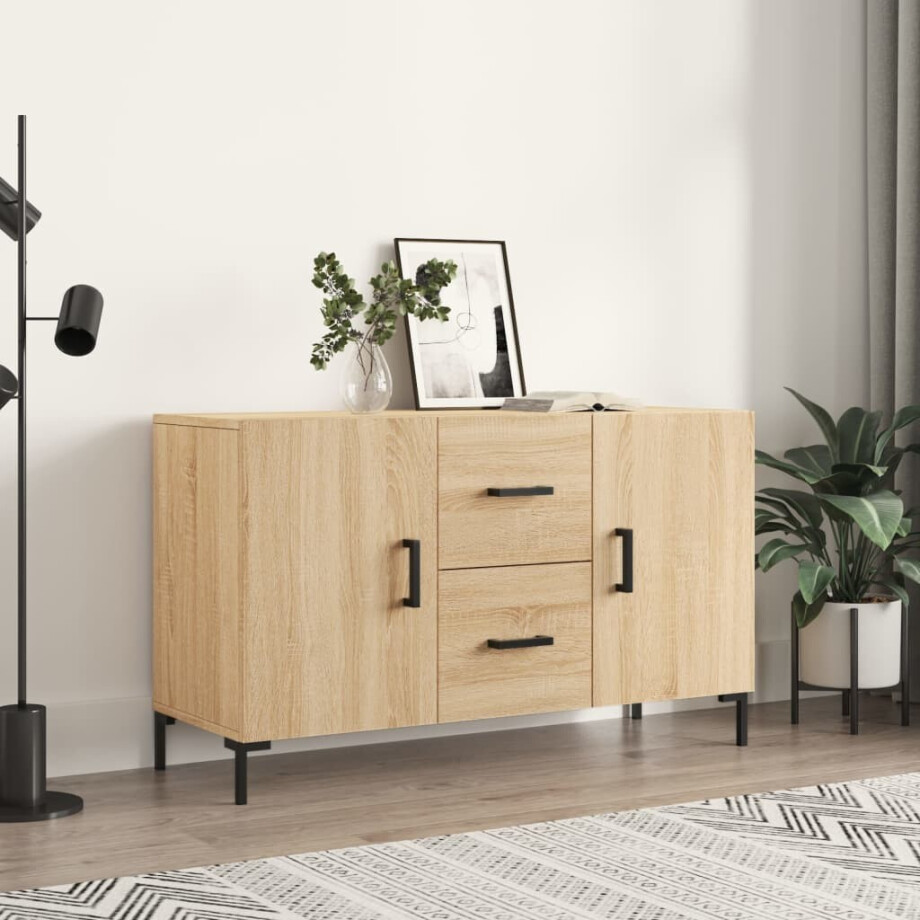 vidaXL Dressoir 100x36x60 cm bewerkt hout sonoma eikenkleurig vidaXL Dressoir 100x36x60 cm bewerkt hout sonoma eikenkleurig afbeelding 1