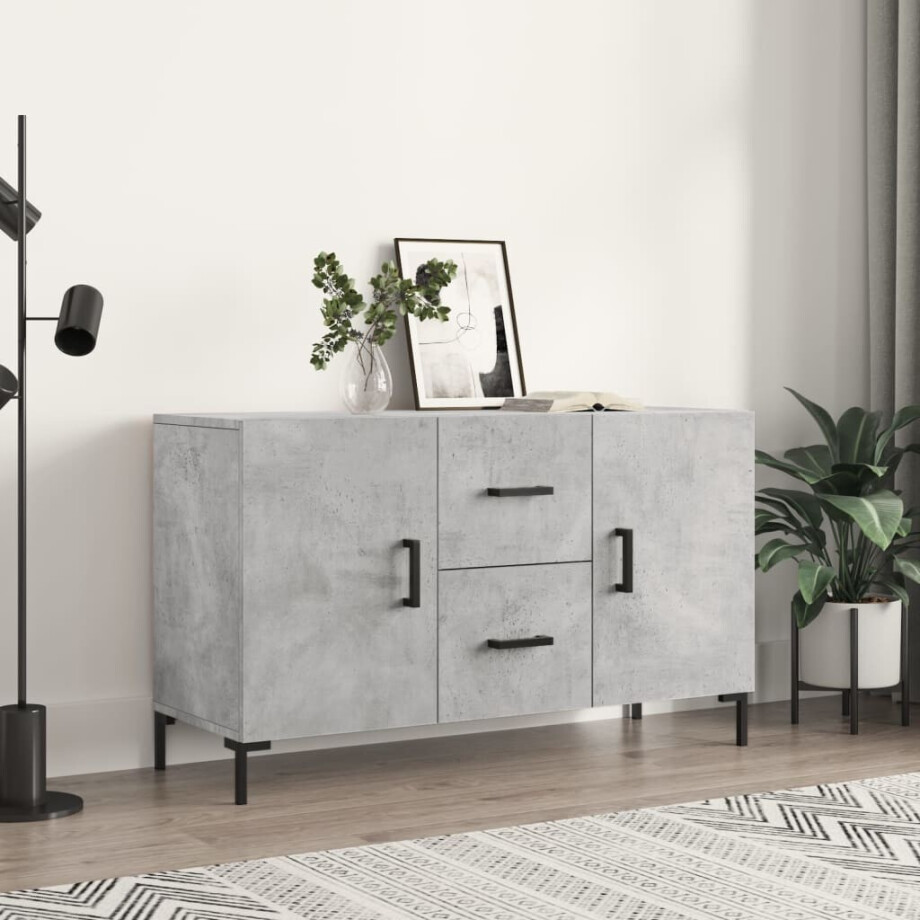 vidaXL Dressoir 100x36x60 cm bewerkt hout betongrijs afbeelding 1