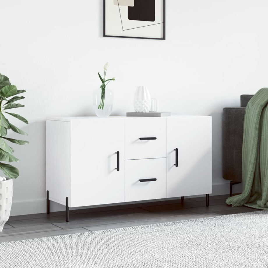vidaXL Dressoir 100x36x60 cm bewerkt hout wit afbeelding 1