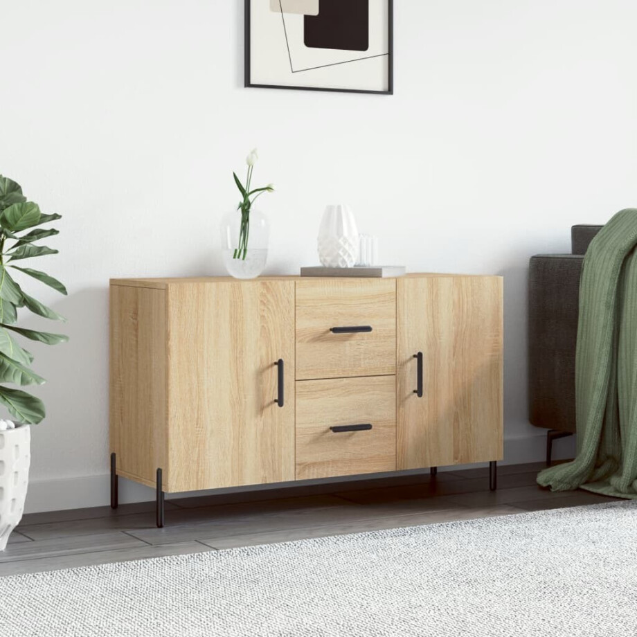 vidaXL Dressoir 100x36x60 cm bewerkt hout sonoma eikenkleurig vidaXL Dressoir 100x36x60 cm bewerkt hout sonoma eikenkleurig afbeelding 1