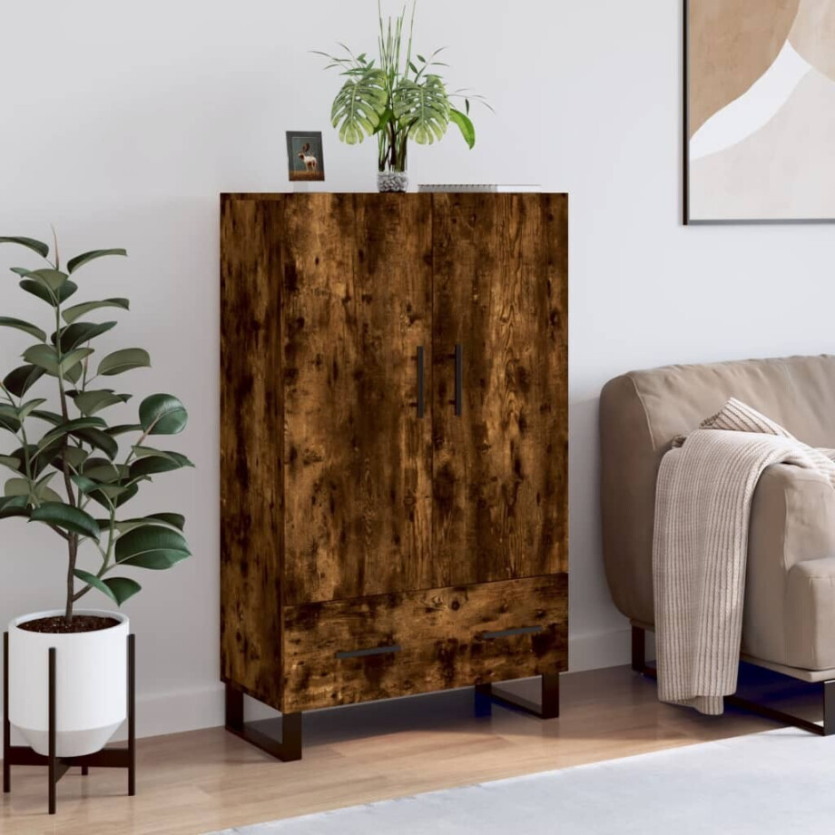 vidaXL Hoge kast 69,5x31x115 cm bewerkt hout gerookt eikenkleurig vidaXL Hoge kast 69,5x31x115 cm bewerkt hout gerookt eikenkleurig afbeelding 1
