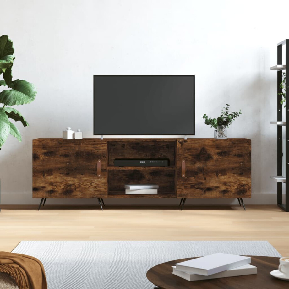 vidaXL Tv-meubel 150x30x50 cm bewerkt hout gerookt eikenkleurig afbeelding 1