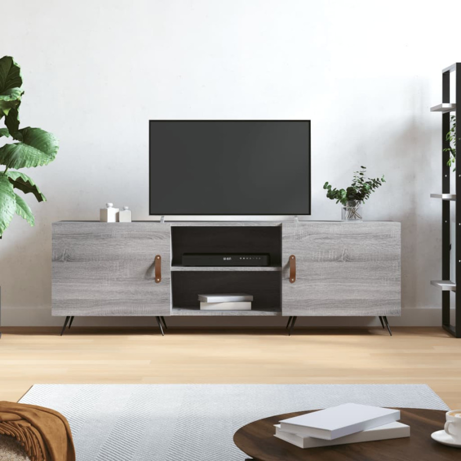vidaXL Tv-meubel 150x30x50 cm bewerkt hout grijs sonoma eikenkleurig afbeelding 1