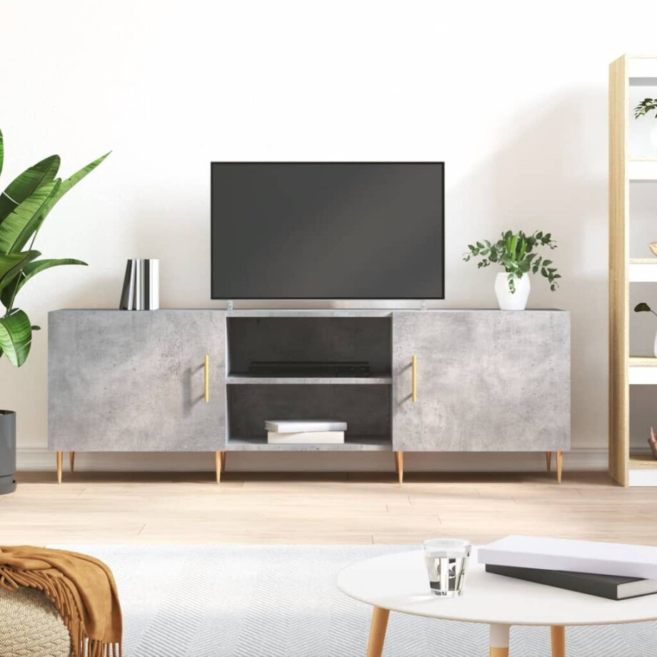 vidaXL Tv-meubel 150x30x50 cm bewerkt hout betongrijs afbeelding 1