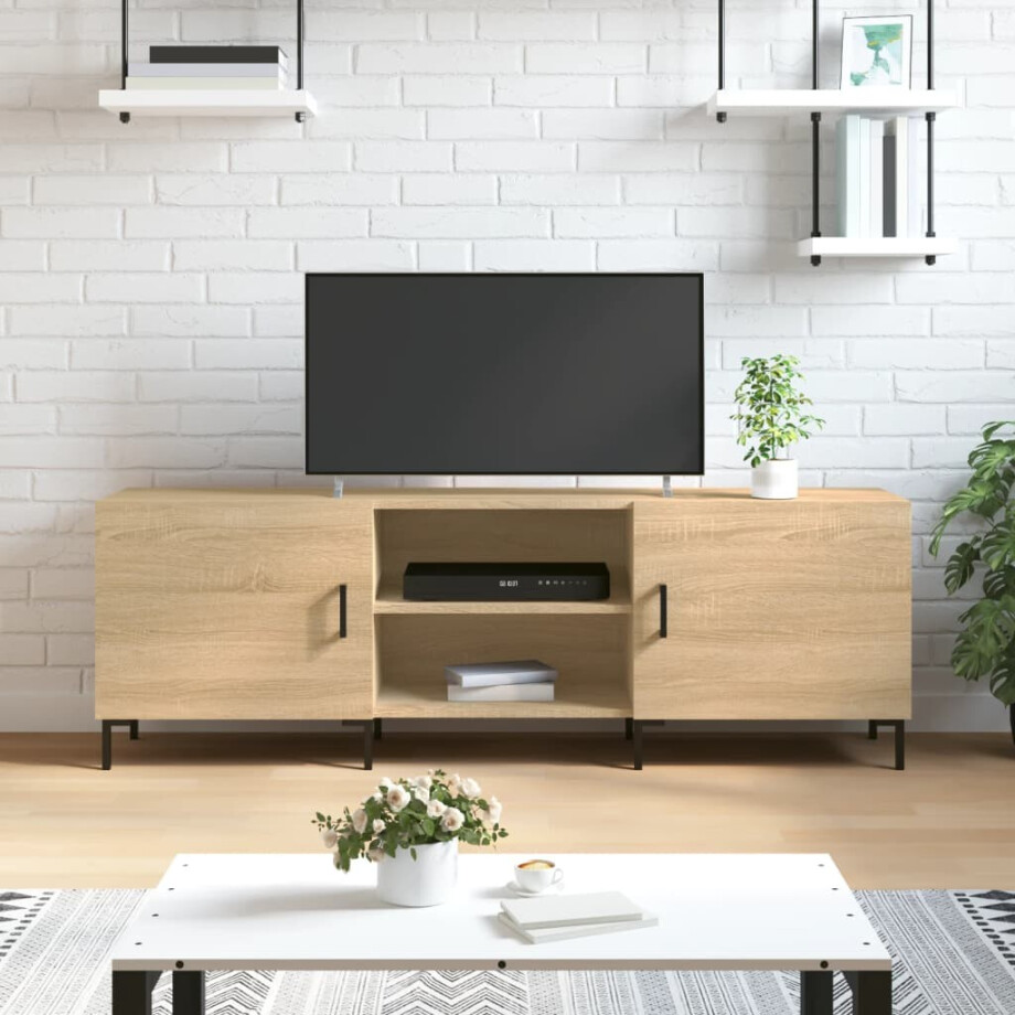 vidaXL Tv-meubel 150x30x50 cm bewerkt hout sonoma eikenkleurig afbeelding 1