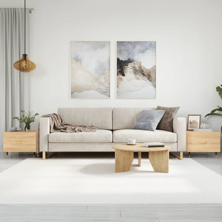 vidaXL Salontafels 2 st 50x50x40 cm bewerkt hout sonoma eikenkleurig afbeelding 1