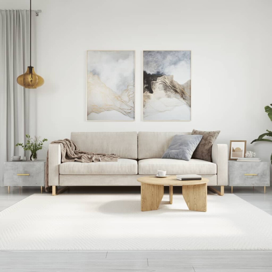 vidaXL Salontafels 2 st 50x50x40 cm bewerkt hout betongrijs afbeelding 1