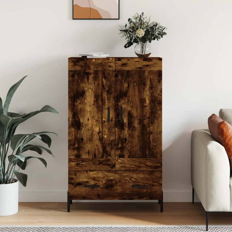 vidaXL Hoge kast 69,5x31x115 cm bewerkt hout gerookt eikenkleurig vidaXL Hoge kast 69,5x31x115 cm bewerkt hout gerookt eikenkleurig afbeelding 1
