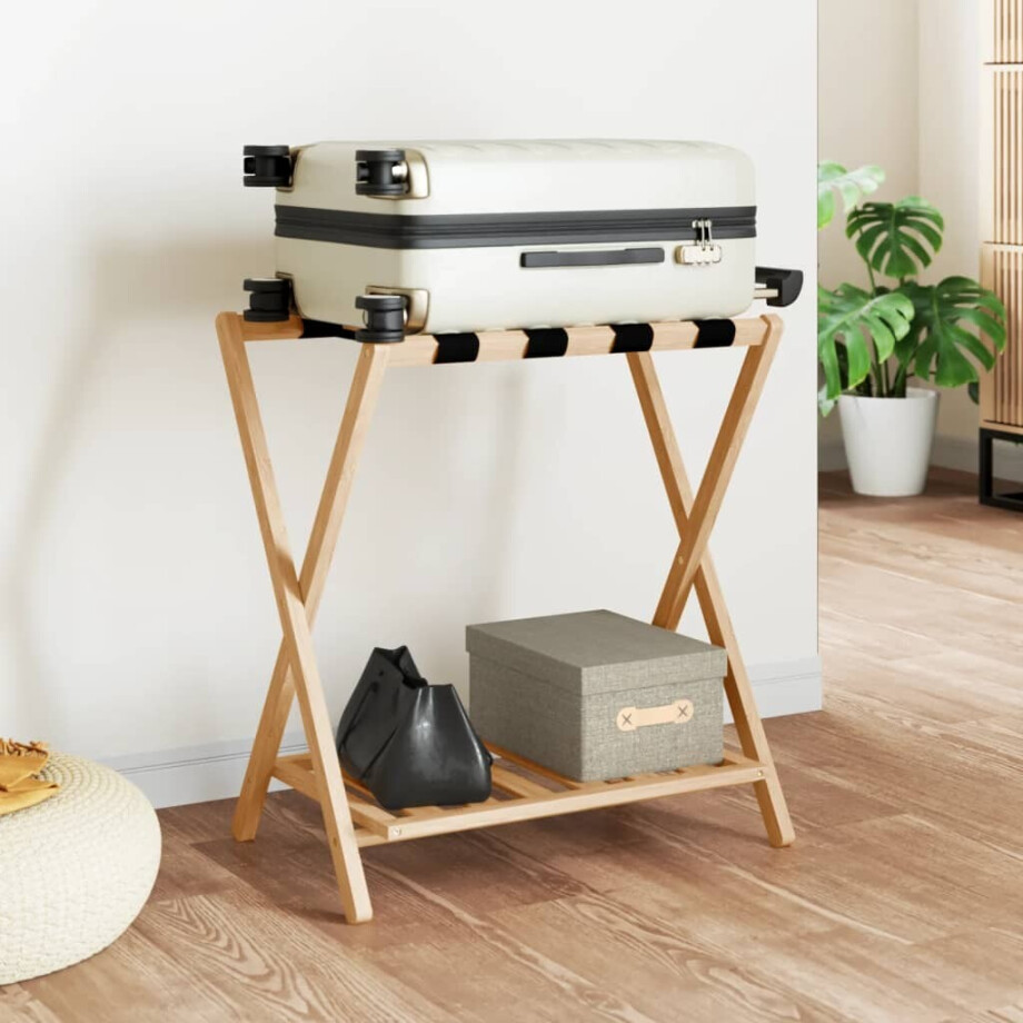 vidaXL Bagagerek 68x38x58 cm bamboe vidaXL Bagagerek 68x38x58 cm bamboe afbeelding 1