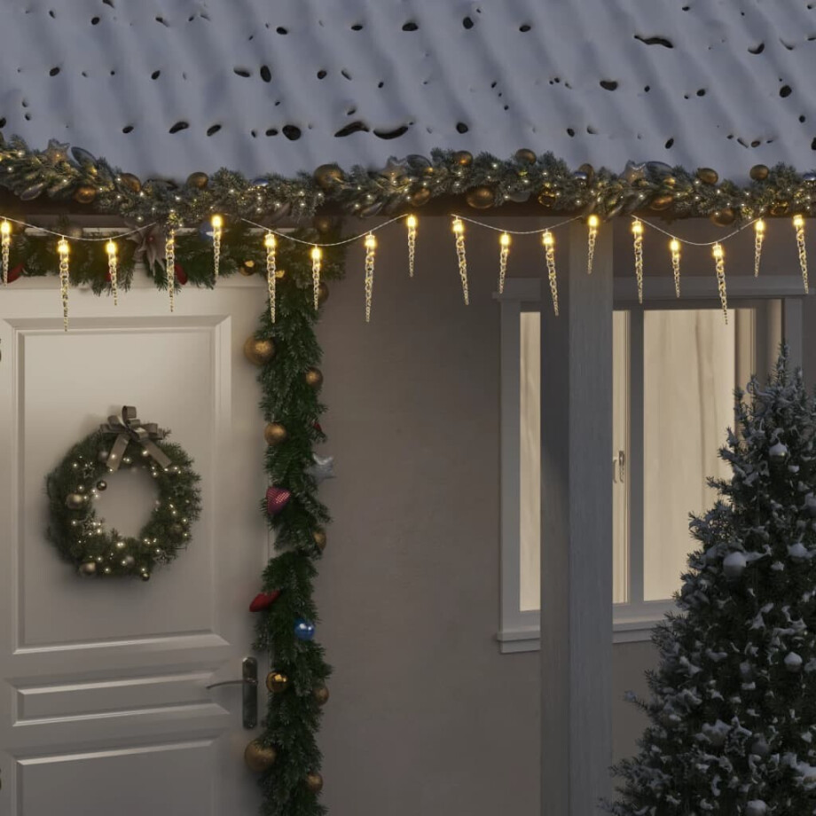vidaXL Kerst IJspegellamp 100 LED's Warm Wit 10 m Acryl PVC afbeelding 1