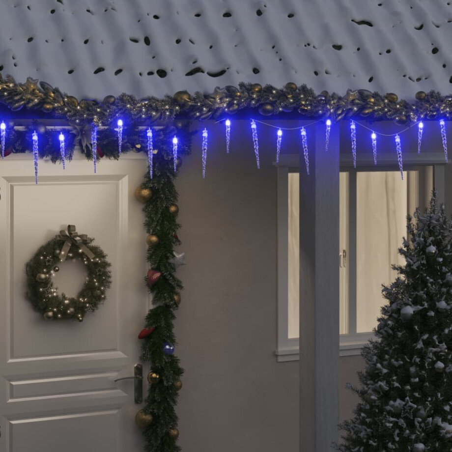 vidaXL Kerstverlichting ijspegels 200 blauwe LED's 20 m acryl PVC vidaXL Kerstverlichting ijspegels 200 blauwe LED's 20 m acryl PVC afbeelding 1