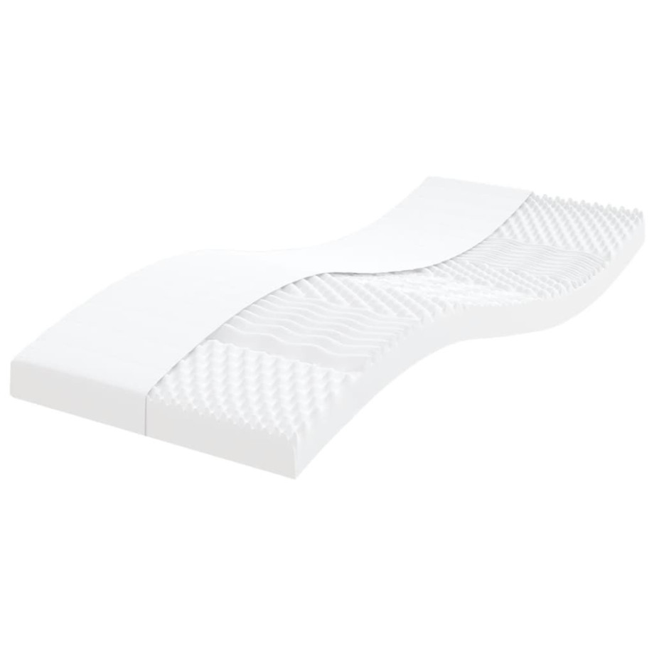 vidaXL Schuimmatras 7 zones hardheid 20 ILD 100x200 cm wit afbeelding 1