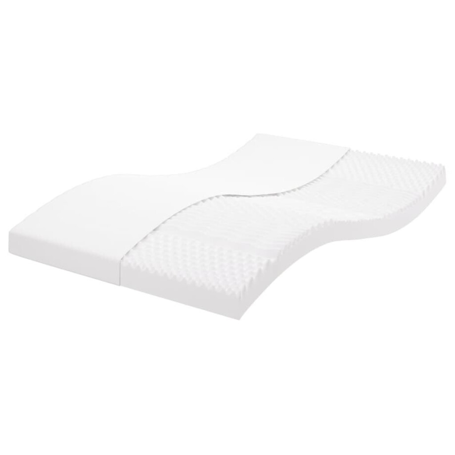 vidaXL Schuimmatras 7 zones hardheid 20 ILD 140x190 cm wit afbeelding 1