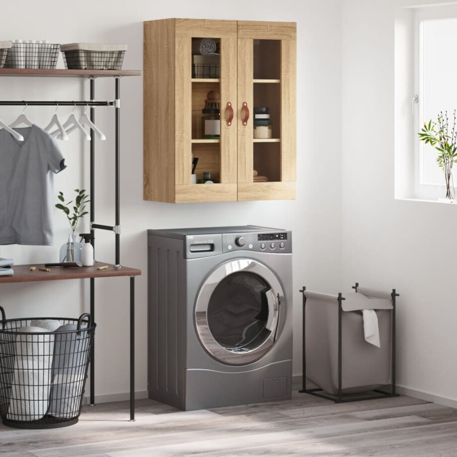 vidaXL Wandkast 69,5x34x90 cm sonoma eikenkleurig afbeelding 1