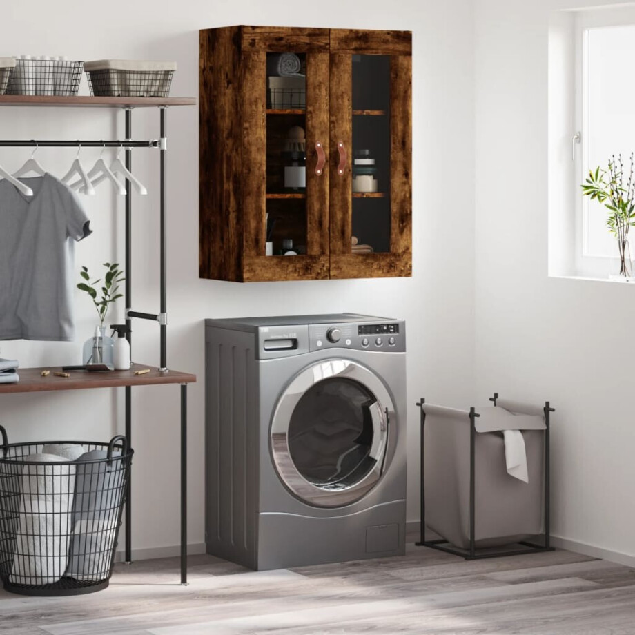 vidaXL Wandkast 69,5x34x90 cm gerookt eikenkleurig afbeelding 1