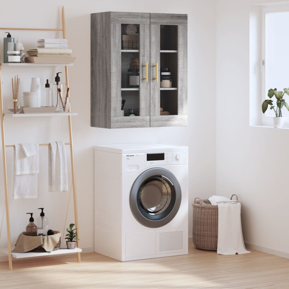 vidaXL Hangkast 69,5x34x90 cm grijs sonoma eikenkleurig afbeelding 1