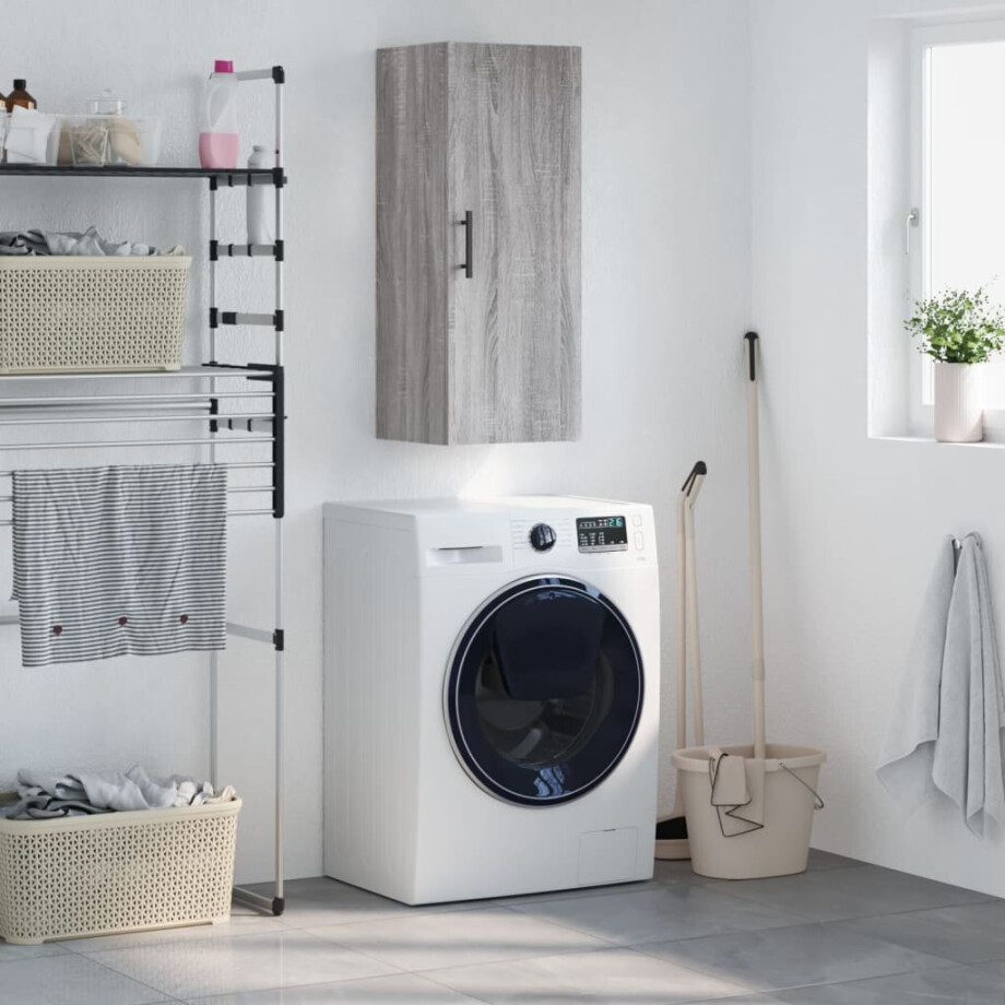 vidaXL Hangkast 34,5x34x90 cm grijs sonoma eikenkleurig afbeelding 1