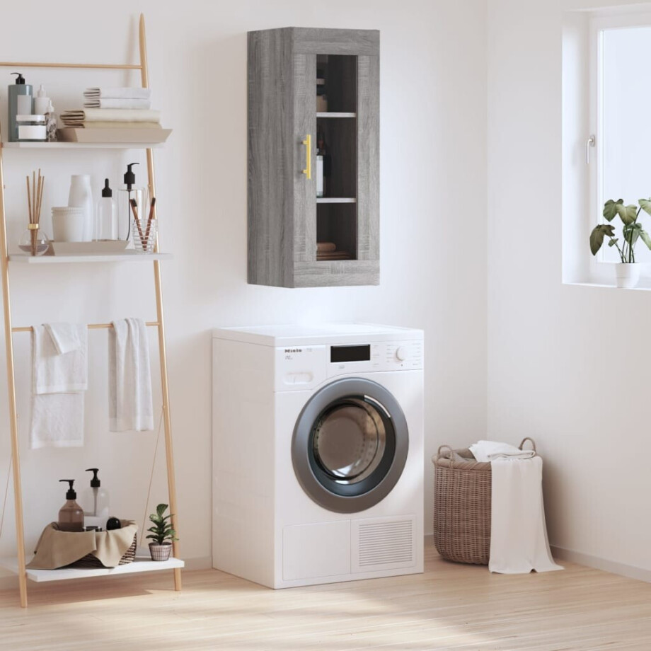 vidaXL Hangkast 34,5x34x90 cm grijs sonoma eikenkleurig afbeelding 1