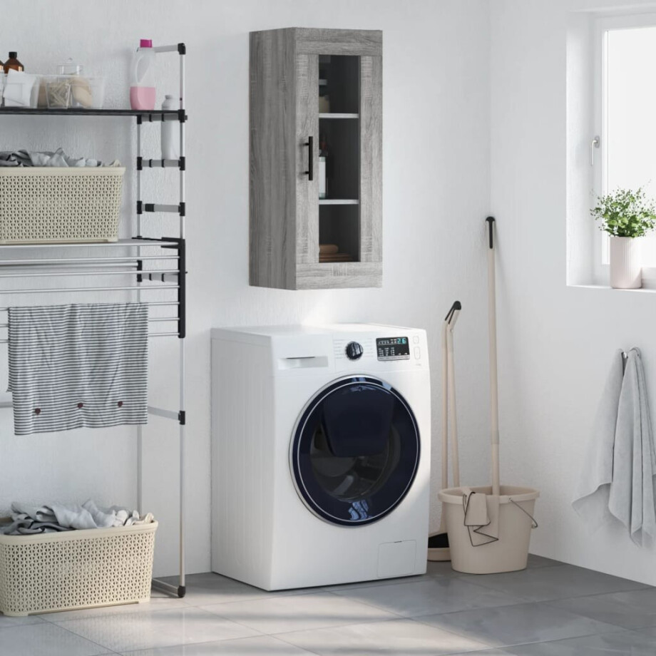 vidaXL Bovenkast 34,5x34x90 cm grijs sonoma eikenkleurig vidaXL Bovenkast 34,5x34x90 cm grijs sonoma eikenkleurig afbeelding 1