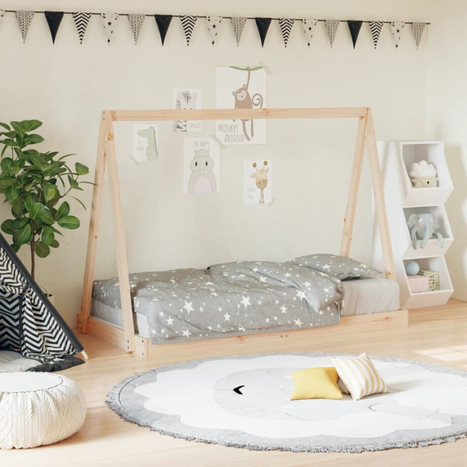 vidaXL Kinderbedframe 80x160 cm massief grenenhout afbeelding 1