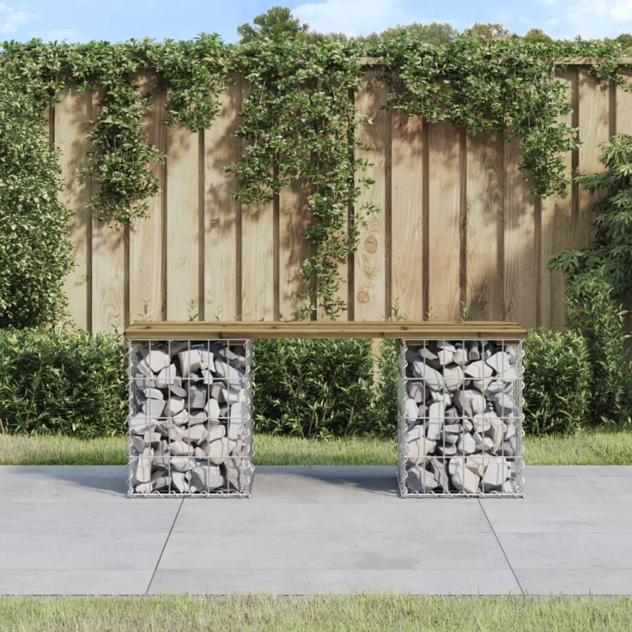vidaXL Tuinbank schanskorfontwerp 103x31x42 cm geïmpregneerd hout vidaXL Tuinbank schanskorfontwerp 103x31x42 cm geïmpregneerd hout afbeelding 1