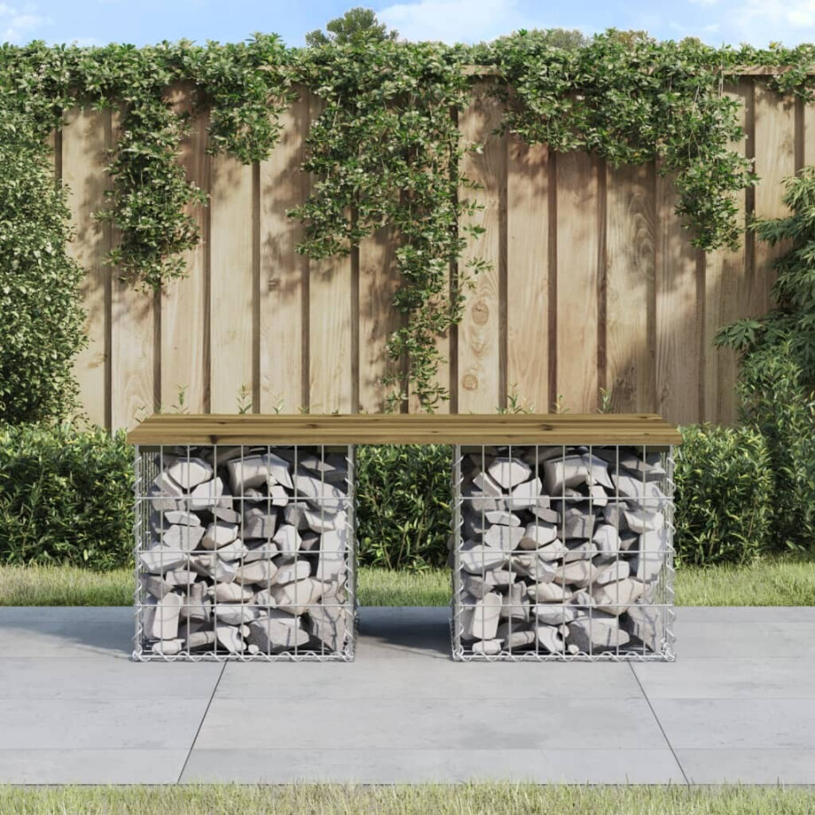vidaXL Tuinbank schanskorfontwerp 103x44x42 cm geïmpregneerd hout afbeelding 1