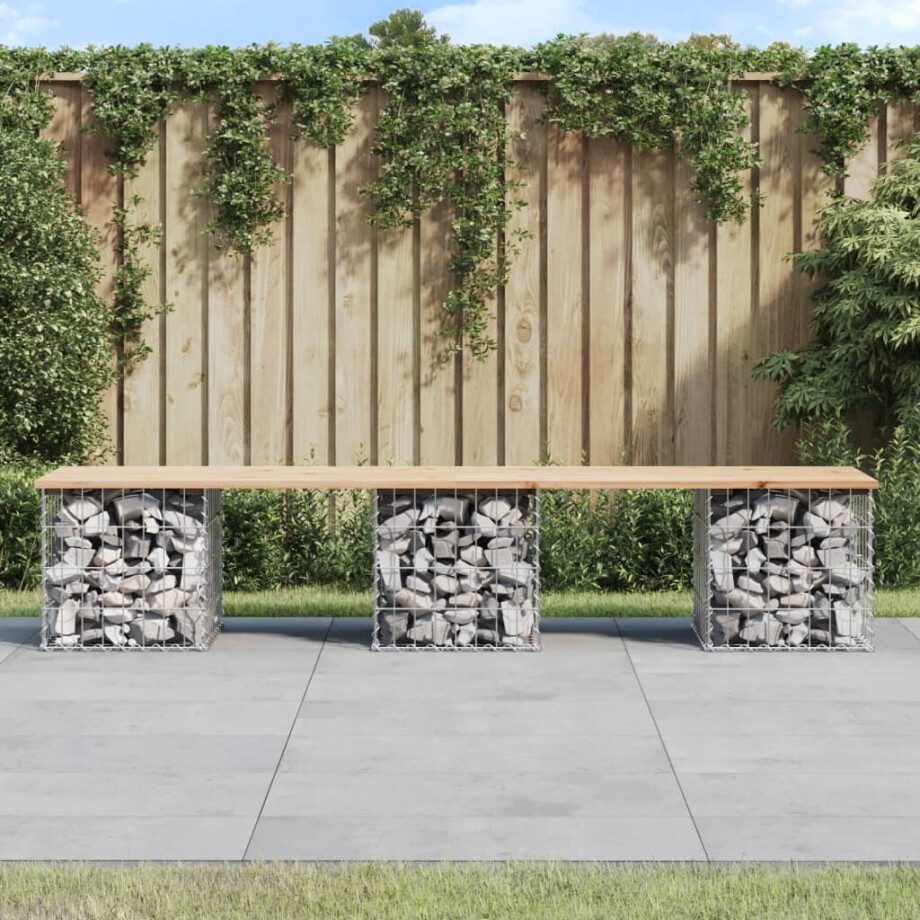 vidaXL Tuinbank Schanskorfontwerp 203x44x42 cm massief grenenhout afbeelding 1
