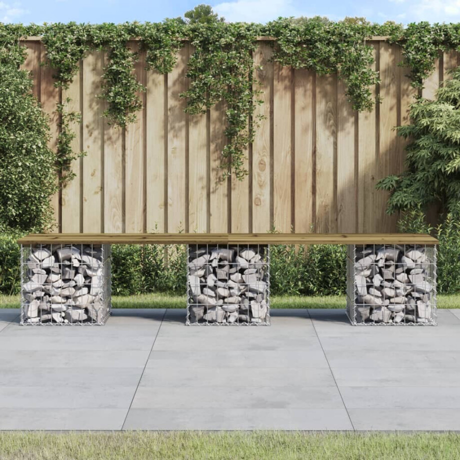 vidaXL Tuinbank schanskorfontwerp 203x44x42 cm geïmpregneerd hout afbeelding 1