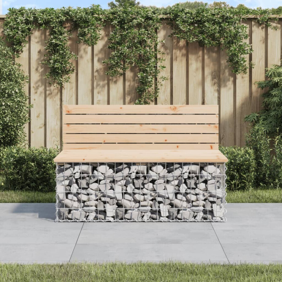 vidaXL Tuinbank schanskorfontwerp 103x70x65 cm massief grenenhout afbeelding 1
