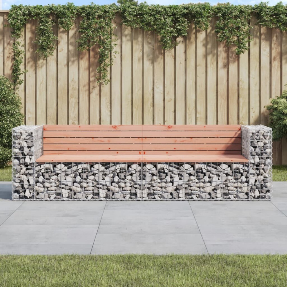 vidaXL Tuinbank schanskorfontwerp 244x71x65,5 cm massief douglashout vidaXL Tuinbank schanskorfontwerp 244x71x65,5 cm massief douglashout afbeelding 1