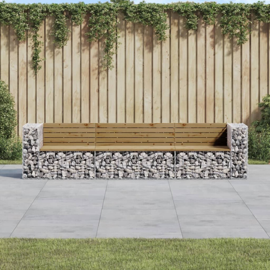 vidaXL Tuinbank schanskorfontwerp 287x71x65,5 cm geïmpregneerd hout afbeelding 1