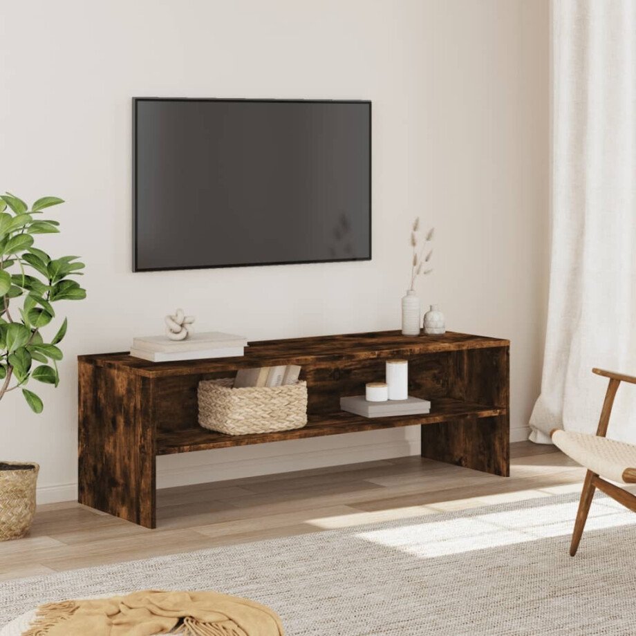 vidaXL Tv-meubel 120x40x40 cm bewerkt hout gerookt eikenkleurig vidaXL Tv-meubel 120x40x40 cm bewerkt hout gerookt eikenkleurig afbeelding 1