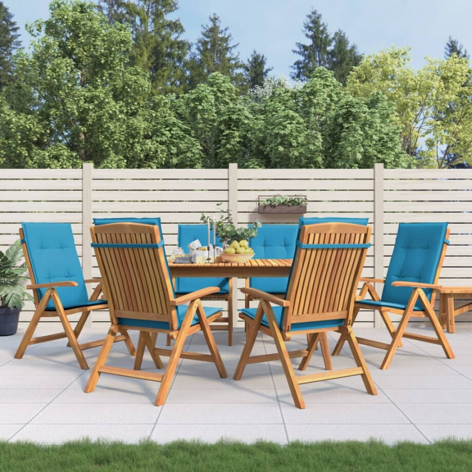vidaXL Tuinstoelen 6 st verstelbaar met kussens massief teakhout vidaXL Tuinstoelen 6 st verstelbaar met kussens massief teakhout afbeelding 1