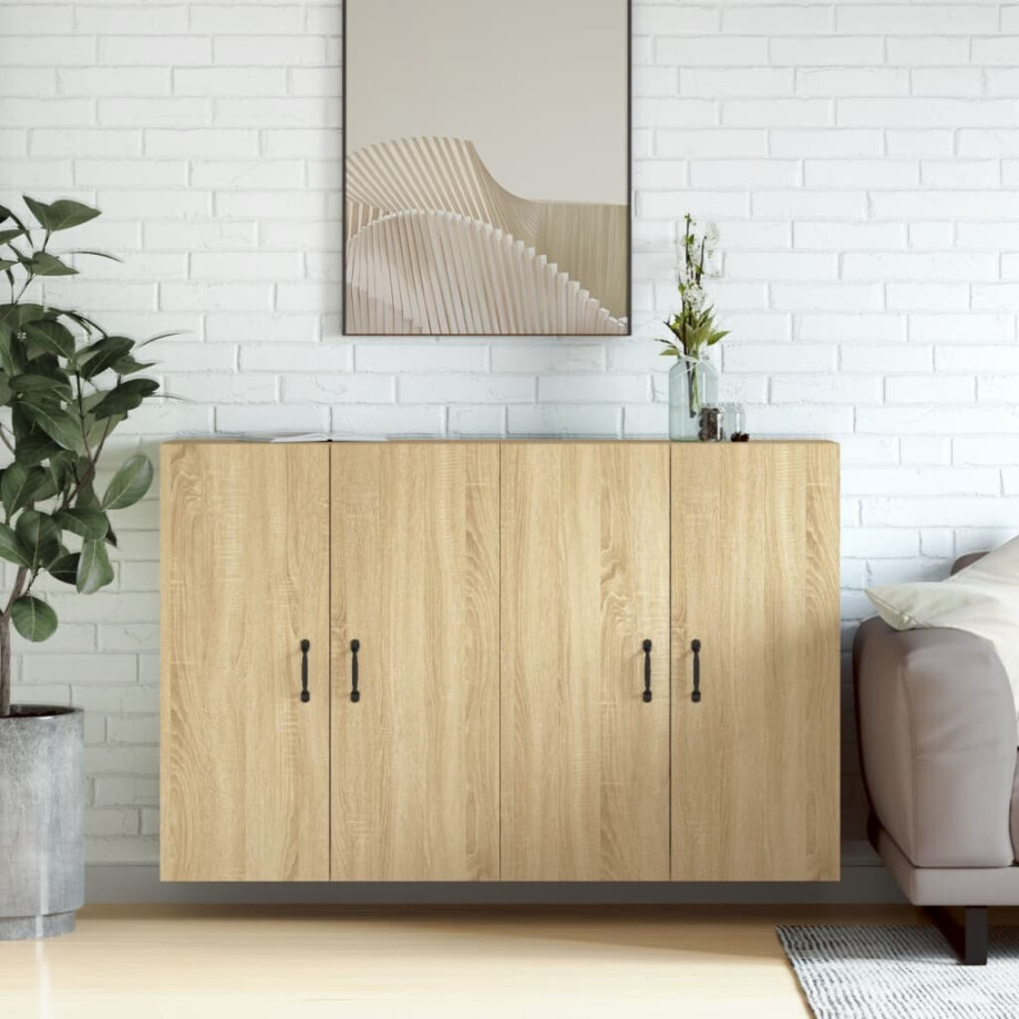 vidaXL Hangkasten 2 st bewerkt hout sonoma eikenkleurig afbeelding 1