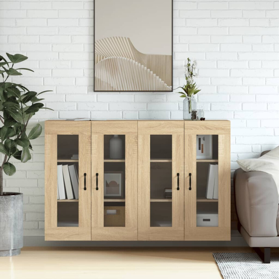 vidaXL Hangkasten 2 st bewerkt hout sonoma eikenkleurig afbeelding 1
