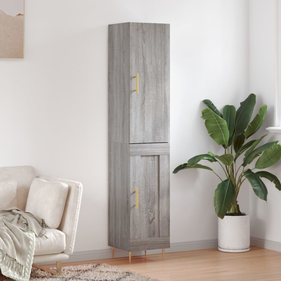 vidaXL Hoge kast 34,5x34x180 cm bewerkt hout grijs sonoma eikenkleurig vidaXL Hoge kast 34,5x34x180 cm bewerkt hout grijs sonoma eikenkleurig afbeelding 1
