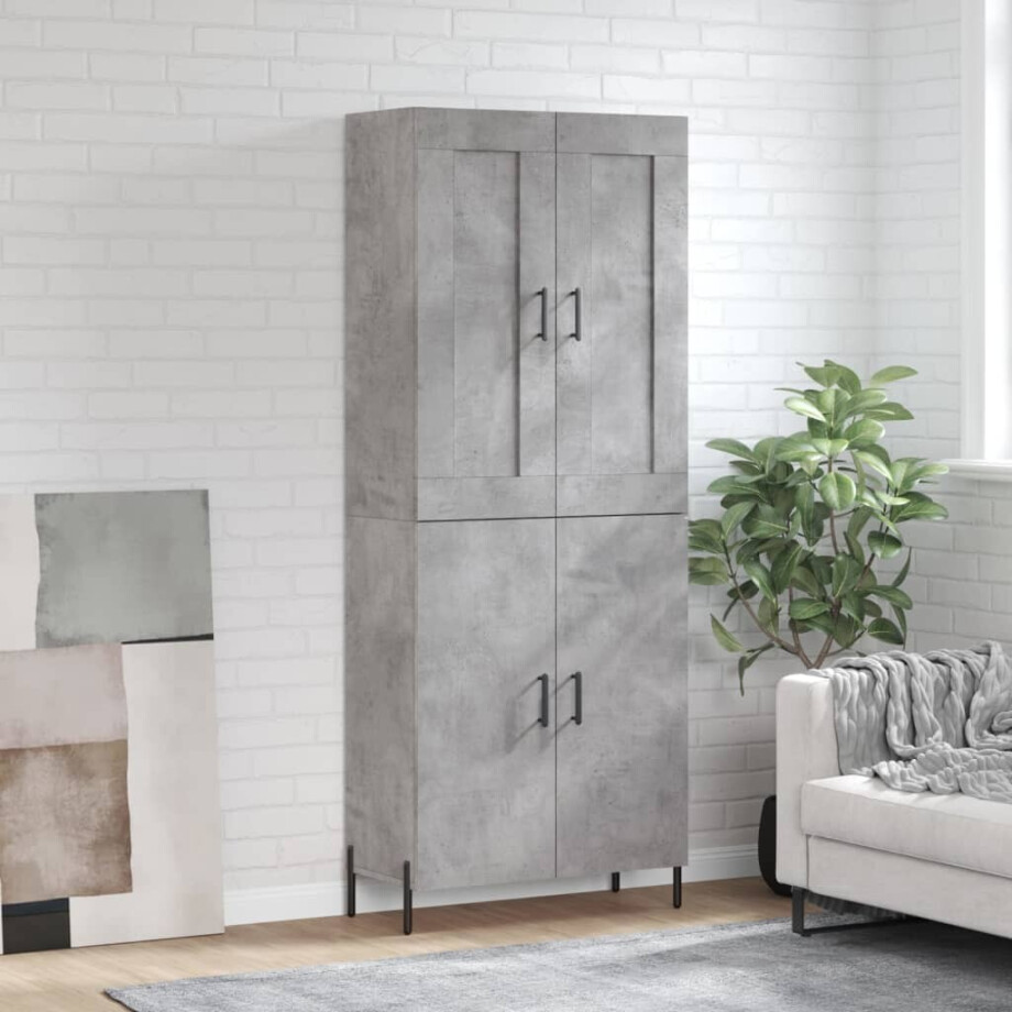 vidaXL Hoge kast 69,5x34x180 cm bewerkt hout betongrijs vidaXL Hoge kast 69,5x34x180 cm bewerkt hout betongrijs afbeelding 1